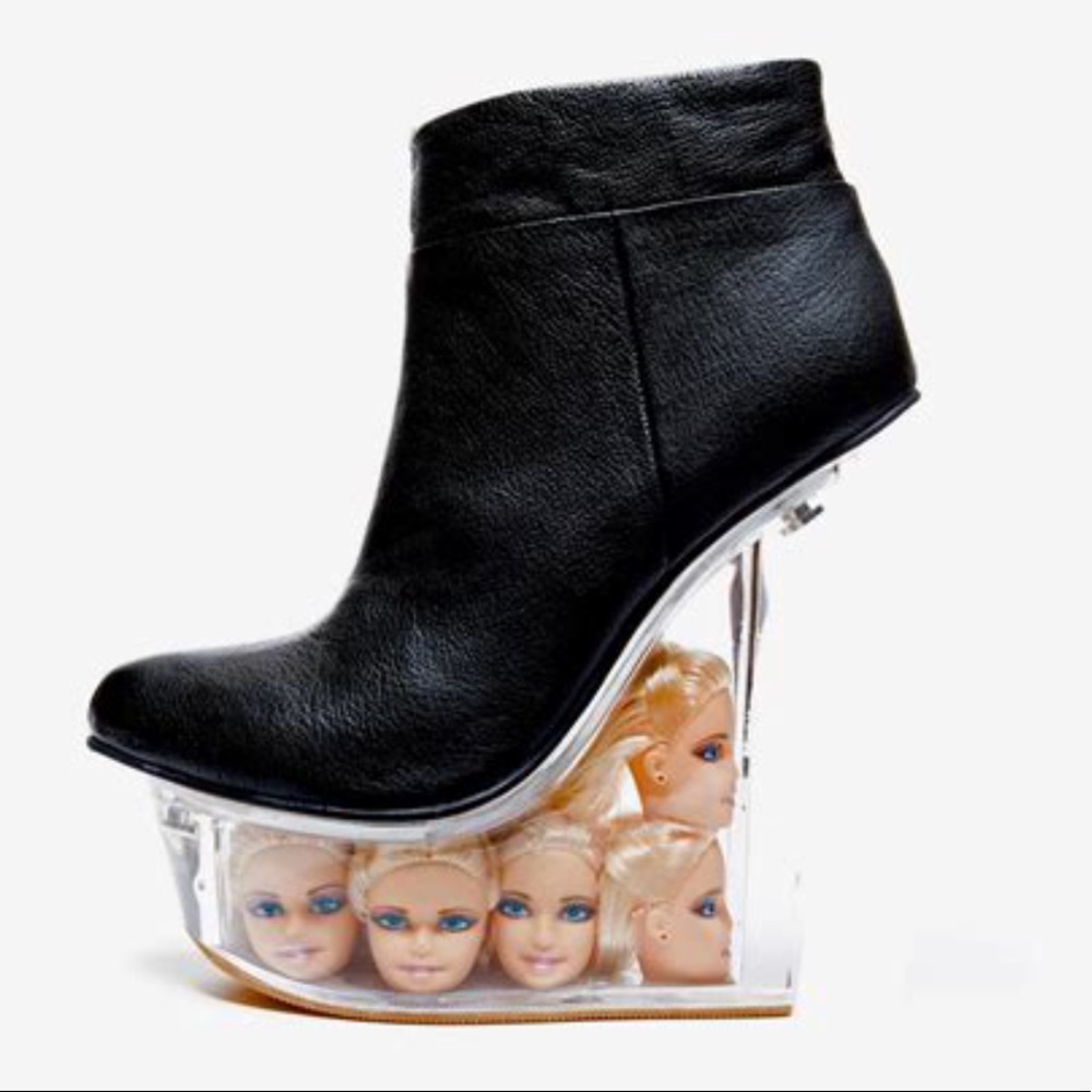 Jeffrey Campbell Icy Barbie Boots 8 Doll Head NEW - Picture 5 of 16